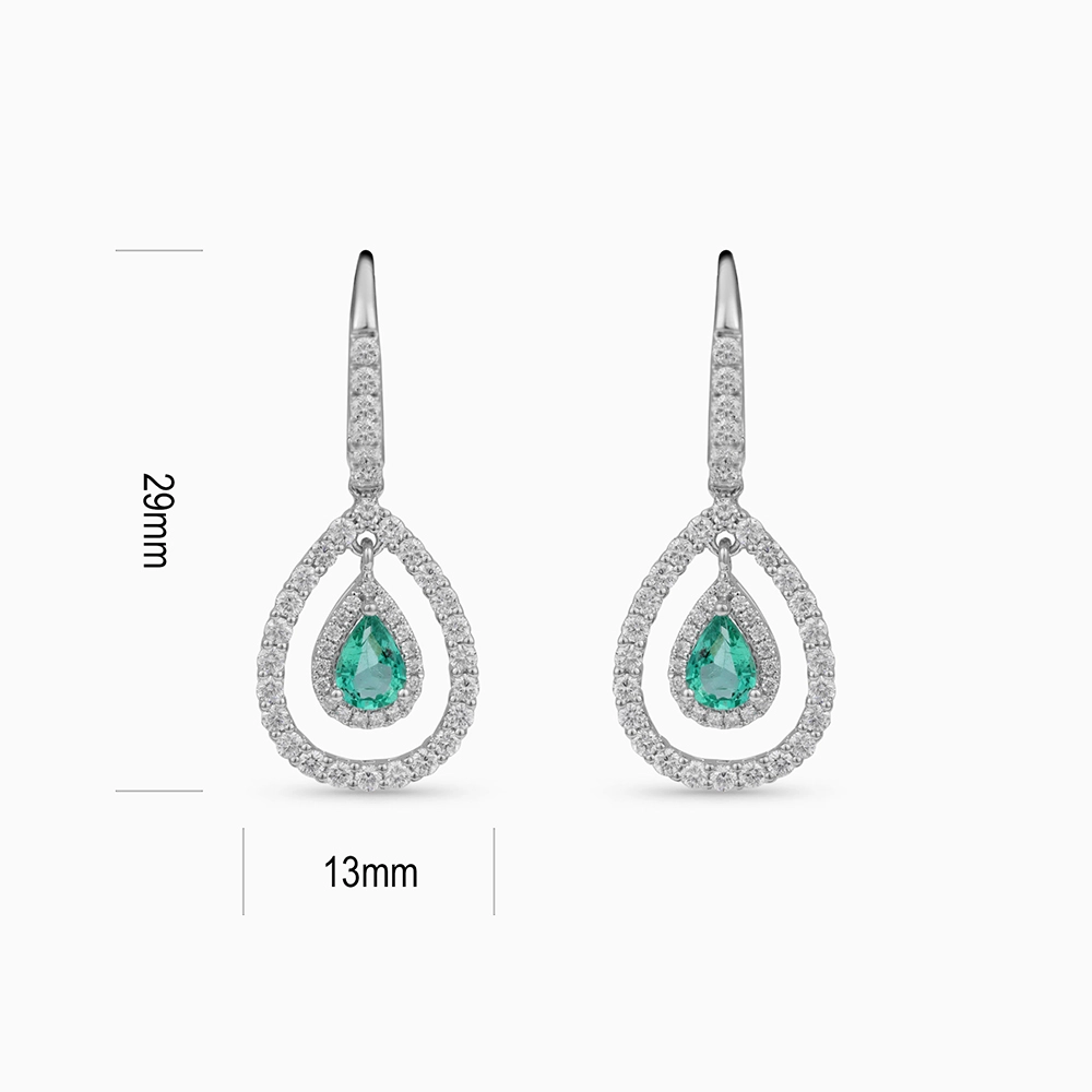 Emerald Diamond  Earring