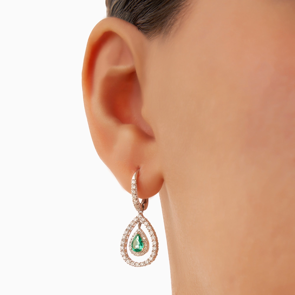 Emerald Diamond  Earring